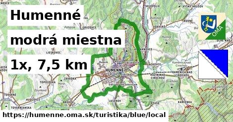 Humenné Turistické trasy modrá miestna