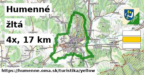 Humenné Turistické trasy žltá 