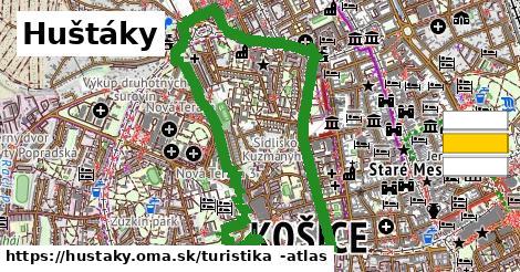 Huštáky Turistické trasy  