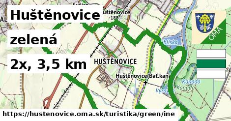 Huštěnovice Turistické trasy zelená iná