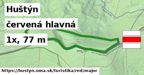 Huštýn Turistické trasy červená hlavná