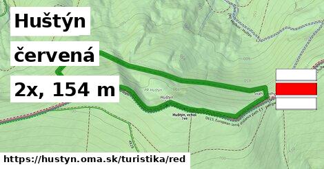 Huštýn Turistické trasy červená 