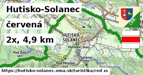 Hutisko-Solanec Turistické trasy červená 