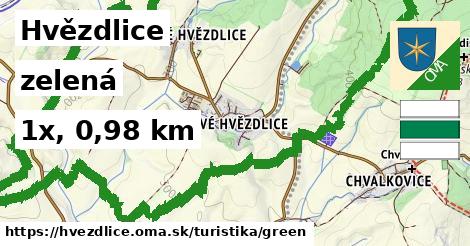 Hvězdlice Turistické trasy zelená 