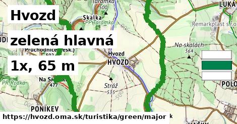 Hvozd Turistické trasy zelená hlavná