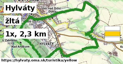 Hylváty Turistické trasy žltá 