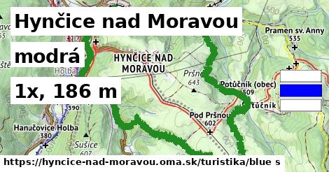 Hynčice nad Moravou Turistické trasy modrá 