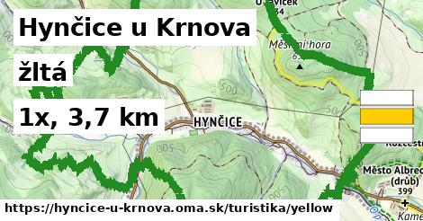 Hynčice u Krnova Turistické trasy žltá 