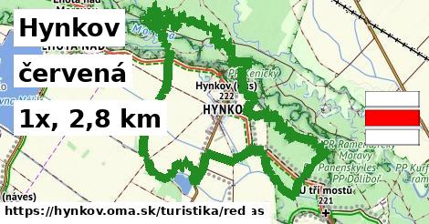 Hynkov Turistické trasy červená 