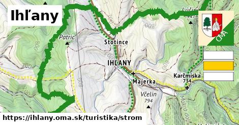 Ihľany Turistické trasy strom 