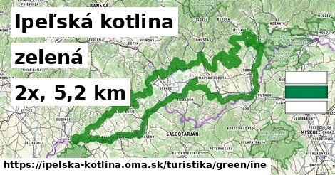 Ipeľská kotlina Turistické trasy zelená iná