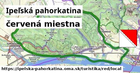 Ipeľská pahorkatina Turistické trasy červená miestna