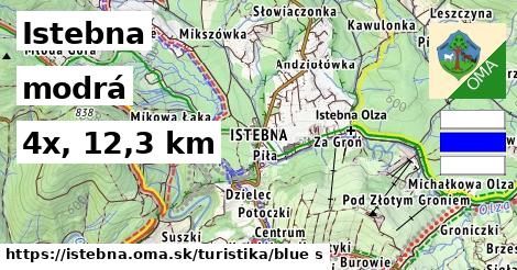Istebna Turistické trasy modrá 