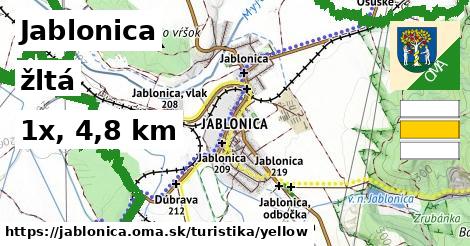 Jablonica Turistické trasy žltá 