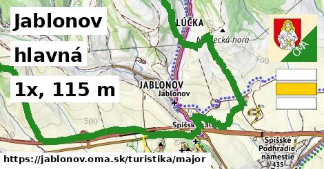 Jablonov Turistické trasy hlavná 