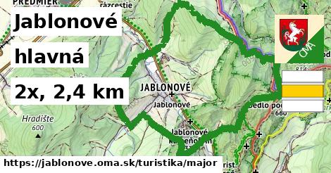 Jablonové Turistické trasy hlavná 