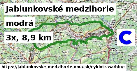 Jablunkovské medzihorie Cyklotrasy modrá 