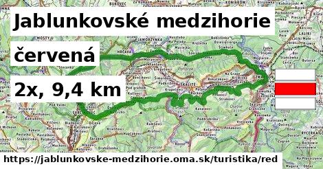 Jablunkovské medzihorie Turistické trasy červená 