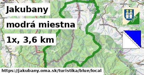 Jakubany Turistické trasy modrá miestna