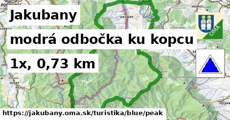 Jakubany Turistické trasy modrá odbočka ku kopcu