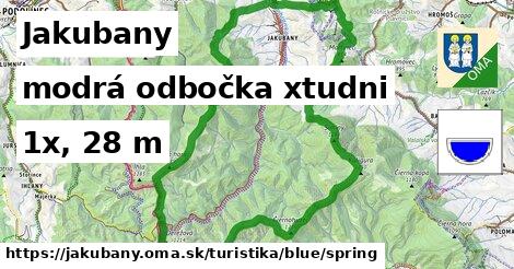 Jakubany Turistické trasy modrá odbočka xtudni