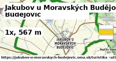 Jakubov u Moravských Budějovic Turistické trasy  