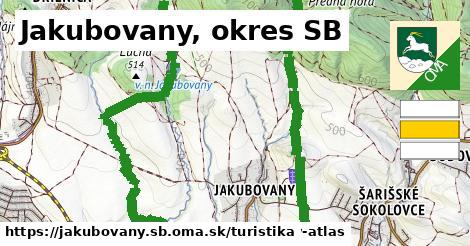 Jakubovany, okres SB Turistické trasy  