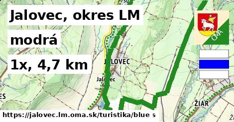 Jalovec, okres LM Turistické trasy modrá 