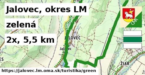 Jalovec, okres LM Turistické trasy zelená 