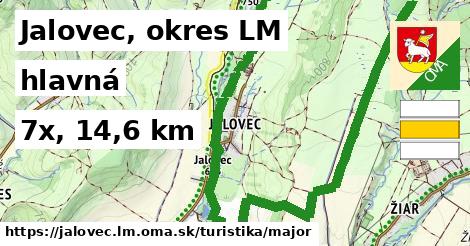 Jalovec, okres LM Turistické trasy hlavná 