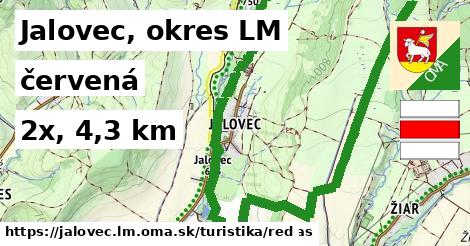 Jalovec, okres LM Turistické trasy červená 