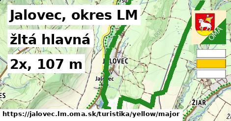 Jalovec, okres LM Turistické trasy žltá hlavná