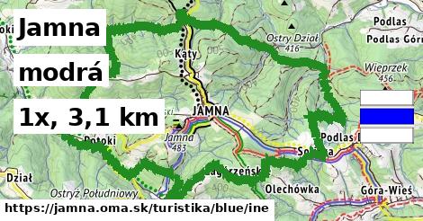 Jamna Turistické trasy modrá iná