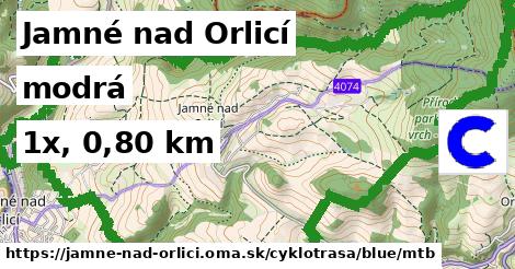 Jamné nad Orlicí Cyklotrasy modrá mtb