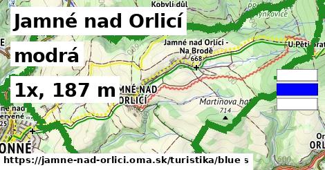Jamné nad Orlicí Turistické trasy modrá 