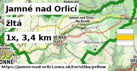 Jamné nad Orlicí Turistické trasy žltá 