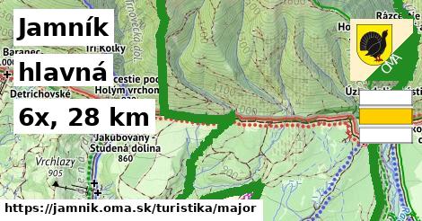 Jamník Turistické trasy hlavná 