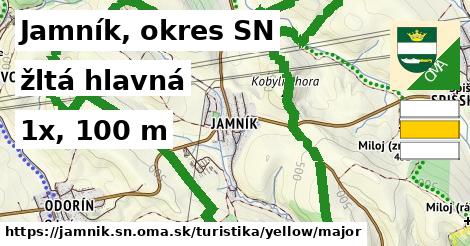 Jamník, okres SN Turistické trasy žltá hlavná