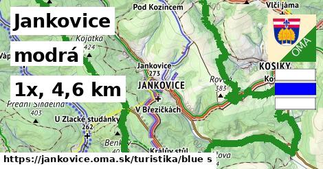 Jankovice Turistické trasy modrá 