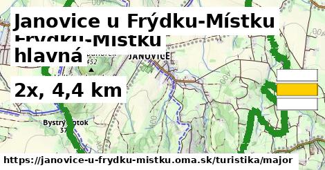 Janovice u Frýdku-Místku Turistické trasy hlavná 