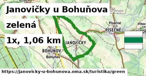Janovičky u Bohuňova Turistické trasy zelená 