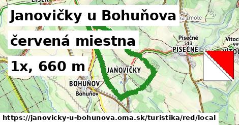 Janovičky u Bohuňova Turistické trasy červená miestna