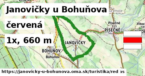 Janovičky u Bohuňova Turistické trasy červená 