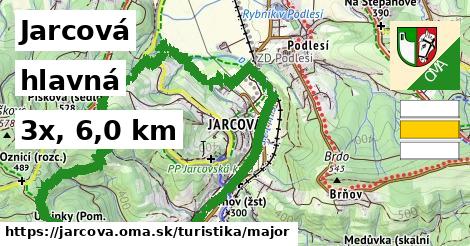 Jarcová Turistické trasy hlavná 