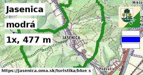 Jasenica Turistické trasy modrá 