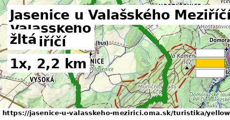 Jasenice u Valašského Meziříčí Turistické trasy žltá 