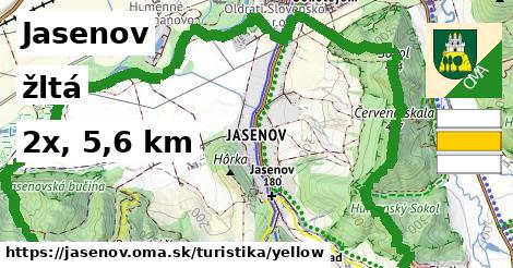 Jasenov Turistické trasy žltá 