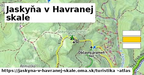 Jaskyňa v Havranej skale Turistické trasy  