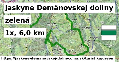 Jaskyne Demänovskej doliny Turistické trasy zelená 