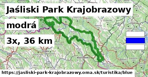 Jaśliski Park Krajobrazowy Turistické trasy modrá 